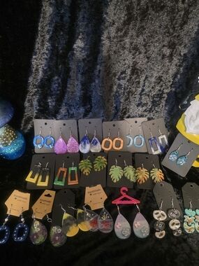 Handmade Colorful Resin Earrings - 3/$12